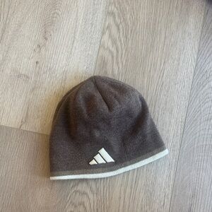 Adidas Brown Beanie with White Logo